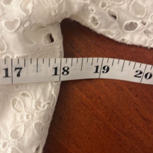 Nygard Women’s Blouse White Eyelet Mandarin Collar Size 12 - Picture 9 of 11